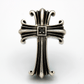 Cruz gótica con circonita negra plata de ley